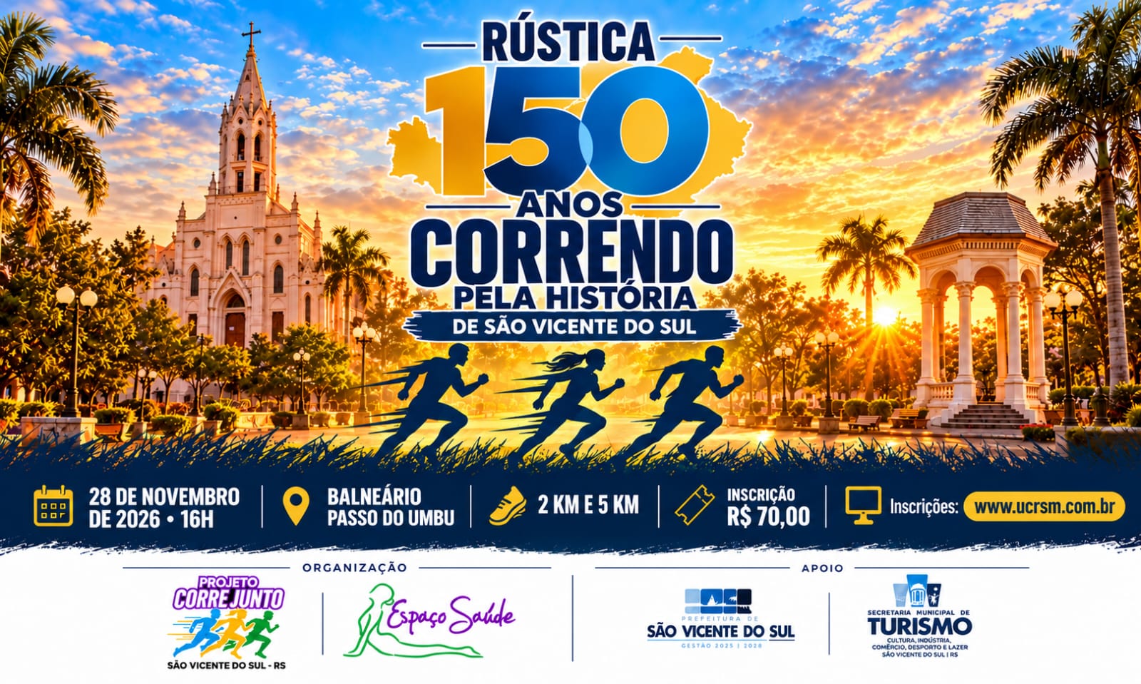 Imagem oficial da Rústica 150 Anos - Correndo pela História de São Vicente do Sul