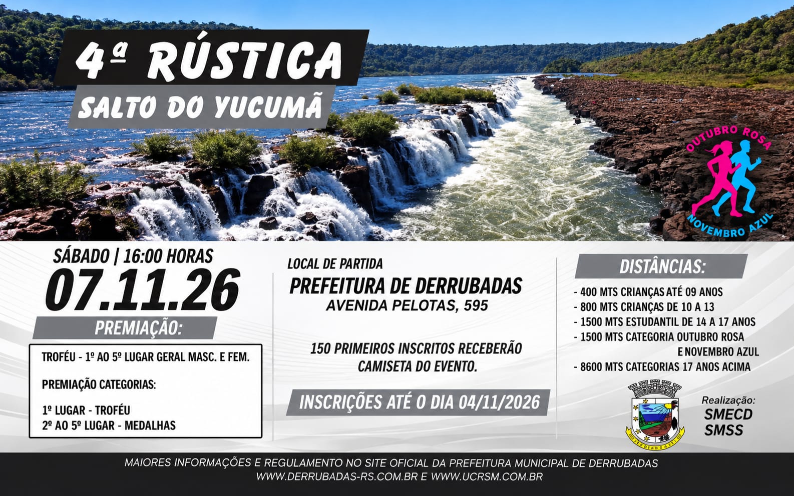 Cartaz oficial da 4ª Rústica Derrubadas Salto do Yucumã
